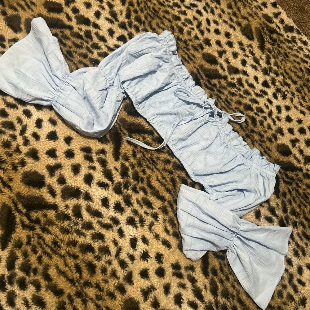 SHEIN Light Blue Textured Top